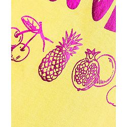 Pine Kids Puffed Sleeves Bio Wash Top Foil Print - Yellow
