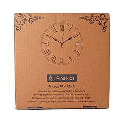 Pine Kids Transport Wall Clock - Light Blue & Black