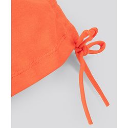 Pine Kids Short Sleeves Knotted Top Beautiful Print - Orange Light Grey