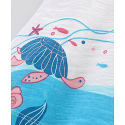 Pine Kids Half Sleeves Top Cotton Biowash Marine Print - White