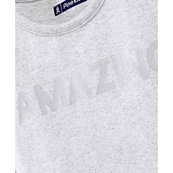 Pine Kids Short Sleeves Top & Lounge Pant Amazing Print - Light Grey