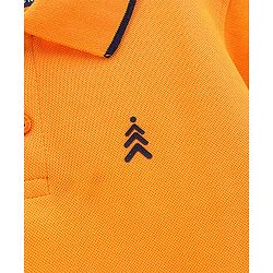 Pine Kids Half Sleeves Biowashed Solid Cotton Polo TShirt - Iceland Poppy Yellow