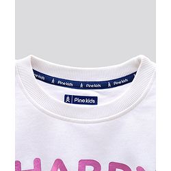 Pine Kids Full Sleeves Sweatshirt Happy Print - Pink