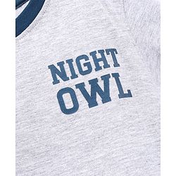 Pine Kids Biowash Half Sleeves Tee & Checked Shorts Nightwear Set - Grey Blue