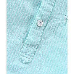 Pine Kids Full Sleeves Striped Shirt Half Button Placket Softner Wash - Blue
