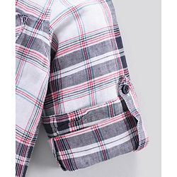 Pine Kids Full Sleeves Checked Cotton Linen Fabric Shirt - Multicolor