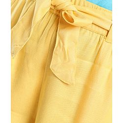 Pine Kids Full Length Solid Color Lounge Pants With Tie-Up At Waistband - Yellow