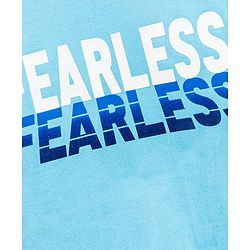 Pine Kids Half Sleeves Biowashed T-Shirt Text Print - Blue