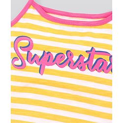 Pine Kids Cotton Half Sleeves T-Shirt With Slip - Pink Yellow