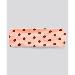 Pine Kids Sleeveless Biowashed Jumpsuit With Headband Polka Print - Peach