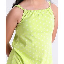 Pine Kids Sleeveless Bio Wash Frock Printed- Green