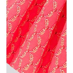 Pine Kids Sleeveless Printed Kurti Churidar Set With Dupatta- Pink