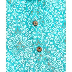 Pine Kids Full Sleeves Printed Kurta & Pyjama Set - Turquoise