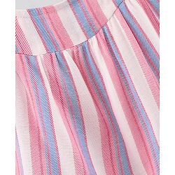 Pine Kids Sleeveless Woven Top With Denim Shorts Striped - Multicolor
