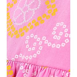Pine Kids Full Sleeves Cotton Printed Kurti with Palazzo - Pink