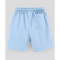 Pine Kids Half Sleeves Biowashed T-Shirt & Shorts Set Text Print - Blue
