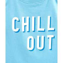 Pine Kids Sleeveless Bio Washed T-Shirt Chill Print - Blue