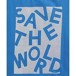 Pine Kids Half Sleeves Biowashed T-Shirt Text Print - Blue