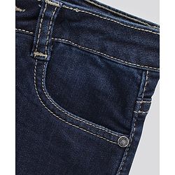 Pine Kids Cotton Woven Full Length Solid Jeans - Dark Blue