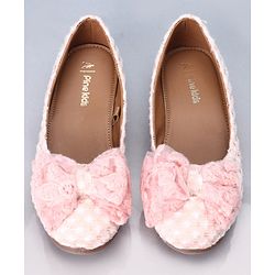 Pine Kids Belly Shoes Bow Applique - Pink
