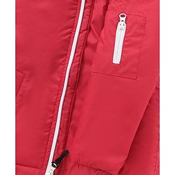 Pine Kids Nylon Full Sleeves Padded and Hooded Moderate Winter Jacket - Red