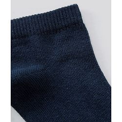 Pine Kids Ankle Length Anti Microbial Washed School Socks Solid Pack of 3- Navy Blue