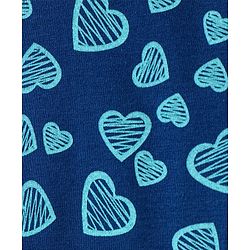 Pine Kids Knit Three Fourth Biowashed Stretchable Leggings Polka Dot & Heart Print Pack of 2- Blue