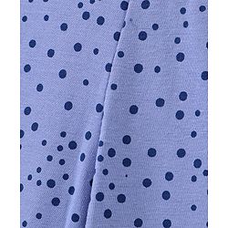 Pine Kids Knit Three Fourth Biowashed Stretchable Leggings Polka Dot Print And Solid Pack of 2- Green Blue