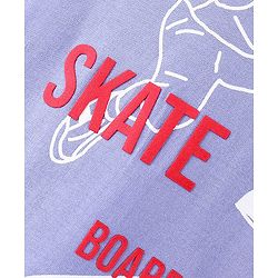 Pine Kids Full Sleeves Biowashed T-Shirt Skateboard Print - Purple