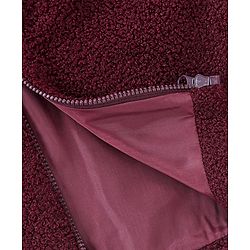 Pine Kids Full Sleeves Sherpa Jacket For Moderate Winter - Maroon