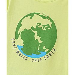 Pine Kids Cotton Knit Half Sleeves Graphic Print T Shirt - Green