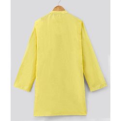 Pine Kids Full Sleeves Kurta Pyjama Set with Embroidered Bandi - Yellow