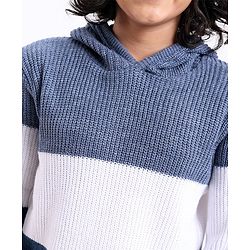 Pine Kids Full Sleeves Color Block Hooded Sweater for Moderate Winter - Multicolour