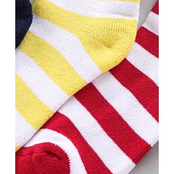 Pine Kids Anti Microbial Striped Ankle Length Terry Socks Set of 3 Pairs (Color May Vary)