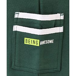 Pine Kids 100% Cotton Full Length Bio Washed Knit Cargo HD Print Lounge Pant - Teal Green