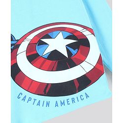 Pine Kids Marvel Collection Full Sleeves Bio Washed T-shirt Captain America Print - Blue