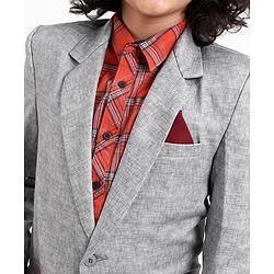 Pine Kids Full Sleeves Textured Blazer - Grey