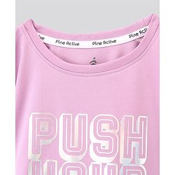 Pine Active Stretchable Half Sleeves T-shirt and Cycling Shorts Set Printed - Blue Pink