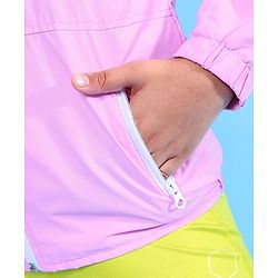 Pine Active Woven Athleisure Full Sleeves Hooded Windbreaker - Pink
