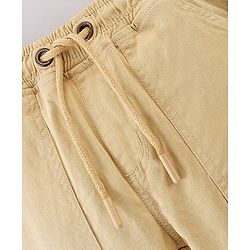 Pine Kids Cotton Elastane Jogger With Soft Handfeel And Solid Colour - Beige