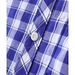 Pine Kids Cotton Full Sleeves Checks Shirt With Sleeve Turn Up - Blue