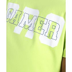 Pine Kids 100% Cotton Bio Washed Half Sleeves T-shirt Pro Gamer Print - Lime Green
