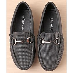 Pine Kids Slip On Formal Shoes - Black