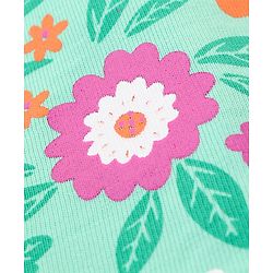 Pine Kids 100% Cotton Half Sleeves Top & Shorts Set Floral Print - Green