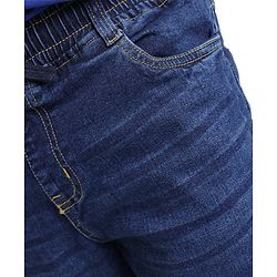 Pine Kids Cotton Elastane Full Length Elasticated Denim Jogger with Draw Cord - Blue