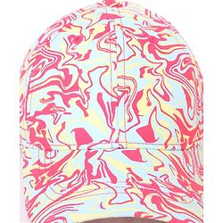 Pine Kids Cotton Baseball Caps Digital Print Pink & Green - Diameter 16.5 cm