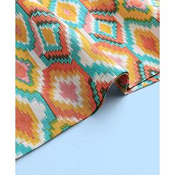 Pine Kids Full Sleeves Cotton All Over Printed Kurta Pyjama Set- Orange & White