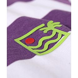 Pine Kids 100% Cotton Knit Half Sleeves Striped T-Shirt- Purple & White