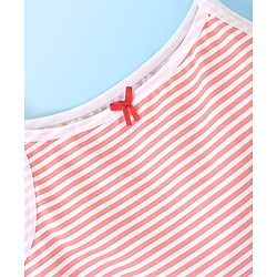 Pine Kids Cotton Sleeveless Antimicrobial Slips Stripes & Dot Print Pack Of 3 - Pink & Red
