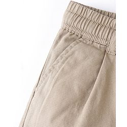 Pine Kids Cotton Elastane Woven Full Length Solid Color Trouser - Beige